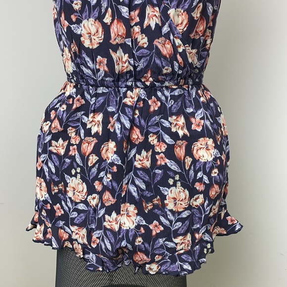 F21 Purple Multi-Floral Print Mini Romper Sz S - Picture 6 of 16